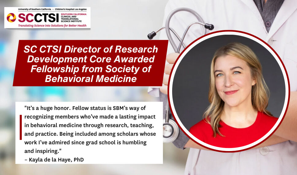 SC CTSI Director of Research Development awarded fellowship with Society of Behavioral Medicine